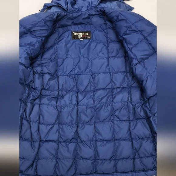 Vintage Tempco  Down Jacket Quilted Blue Puffer  Womens Medium Made In USA - Picture 4 of 9